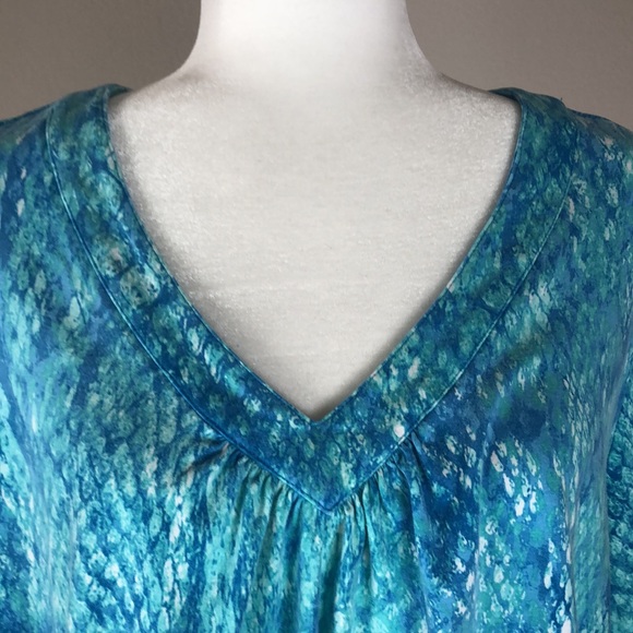 Ruby Road Blue V-Neck Short-sleeve T-Shirt - Picture 2 of 7